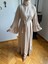 Koyu Bej Fırfırlı Ikili Takım Abaya Takım 5038 5