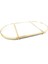 Altın Rengi Oval Aynalı Metal Jardinyer Tepsi 79X45 cm 1