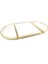 Altın Rengi Oval Aynalı Metal Jardinyer Tepsi 79X45 cm 2