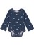 Lacivert Kutup Ayısı Desenli Uzun Kollu Unisex Bebek Body 1