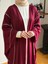 Bordo Biyeli Abaya Takım 5081 2