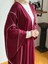 Bordo Biyeli Abaya Takım 5081 4