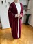 Bordo Biyeli Abaya Takım 5081 5