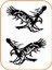 2 Adet Kartal Oto Sticker 20X15 cm Sağ ve Sol ( Siyah ) 1