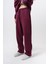 Erkek Respire Yazı Detaylı Basic Baggy Eşofman Altı Vişne 2
