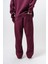 Erkek Respire Yazı Detaylı Basic Baggy Eşofman Altı Vişne 3