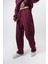 Erkek Respire Yazı Detaylı Basic Baggy Eşofman Altı Vişne 4