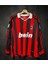Milan 2006 Ronaldinho 10 Beyaz Yaka Kırmızı Siyah Uzun Kol Taraftar Forması 2