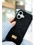 iPhone 16 Uyumlu – Elmas Tasarımlı, Siyah Taşlı, Işıltılı Pırlanta Silikon Kılıf 4