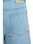 Figür Nakışlı Kız Çocuk Denim Pantolon 3