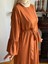 Kiremit Fırfırlı Ikili Takım Abaya Takım 5038 3
