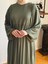 Haki Balon Kollu Oversize Elbise 5096 2