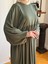 Haki Balon Kollu Oversize Elbise 5096 3