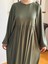 Haki Balon Kollu Oversize Elbise 5096 4
