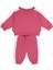 Kontrast Pembe Pamuklu Sweatshirt Pantolon Kız Bebek 2'li Set 1