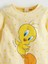 Yeni Sezon Bisiklet Yaka Tweety Baskılı Kız Bebek Pijama Takımı 4