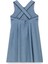 Mavi Jean Görünümlü Askılı Kız Çocuk Elbise 2