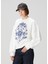 Beyaz Baskılı Sweatshirt 1