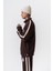 Erkek Şerit Detaylı Yarım Fermuarlı Modal Sweatshirt Kahve 2
