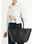 Buckle Tote Siyah Kadın Deri Alışveriş Çantası 2