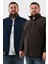 Regular Fit Dik Yaka Fermuarlı Büyük Beden 2'li Paket Polar Hırka Erkek Hırka 5906028BS2 1