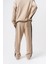Erkek Şerit Detaylı Modal Baggy Eşofman Altı Bej 4