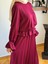 Bordo Piliseli Etek + Bluz Takım 5076 2