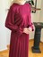 Bordo Piliseli Etek + Bluz Takım 5076 3