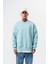 Erkek Respire Yazı Detaylı Basic Oversize Sweatshirt Bebe Mavi 1
