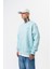 Erkek Respire Yazı Detaylı Basic Oversize Sweatshirt Bebe Mavi 2