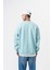 Erkek Respire Yazı Detaylı Basic Oversize Sweatshirt Bebe Mavi 3