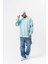 Erkek Respire Yazı Detaylı Basic Oversize Sweatshirt Bebe Mavi 5