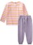 Çizgili Uzun Kollu T-Shırt Takım 2-12 Yaş Pembe Turuncu Çizgili 2