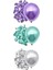 Deniz Kızı Konsept Metalik Balon Seti Mor Yeşil Gümüş 5 İnç 30 Adet Parti Eğlencesi 1