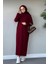 Fitilli Triko Elbise Koyu Bordo 1