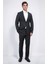 Slim Fit Mono Yaka Siyah Çizgili Yünlü Takım Elbise 1