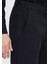 Siyah Düz Dokuma Regular Fit Casual Pamuk Karışımlı Pantolon 4