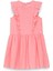 Koyu Pembe Fırfırlı Kolsuz Kız Çocuk Elbise 1