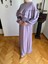Lila Çift Fırfırlı Robalı Elbise 5068 3