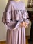 Lila Çift Fırfırlı Robalı Elbise 5068 4