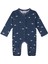 Lacivert Kutup Ayısı Desenli Uzun Kollu Unisex Bebek Tulum 1