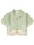 Açık Yeşil Nakış Işlemeli Kız Çocuk Gömlek 1