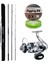 Yekoutdoor Profesyonel Olta Seti Okuma Alijos Surf 435 cm 100+250 gr 3 Parça&shimano Makina Saragosa 8000 Sw A Hg 6