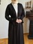 Siyah Garnili Kuşaklı Ikili Abaya Takım 5041 4