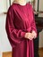 Bordo Fırfırlı Ikili Takım Abaya Takım 5038 2