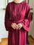 Bordo Fırfırlı Ikili Takım Abaya Takım 5038 3