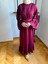 Bordo Fırfırlı Ikili Takım Abaya Takım 5038 4
