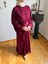 Bordo Fırfırlı Ikili Takım Abaya Takım 5038 5