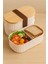 Magou 500ML Ahşap Kapaklı Lunch Box 2'li 3