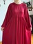 Bordo Balon Kollu Oversize Elbise 5096 1